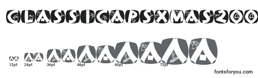 Размеры шрифта Classicapsxmas2002