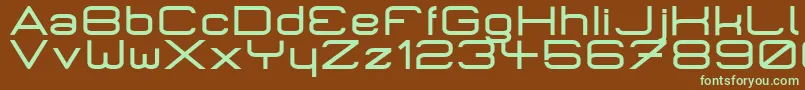 MicromiepsPhat-fontti – vihreät fontit ruskealla taustalla