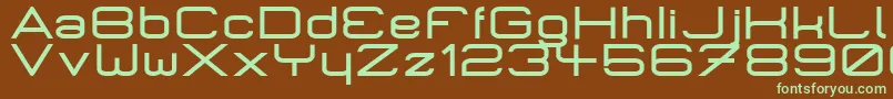 フォントMicromiepsPhat – 緑色の文字が茶色の背景にあります。