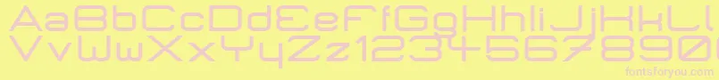 MicromiepsPhat-fontti – vaaleanpunaiset fontit keltaisella taustalla