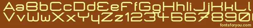 MicromiepsPhat-fontti – keltaiset fontit ruskealla taustalla