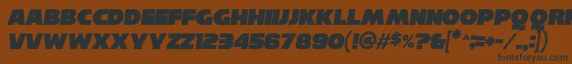 フォントReisenbergItalic – 黒い文字が茶色の背景にあります