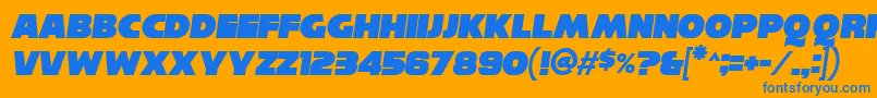 フォントReisenbergItalic – オレンジの背景に青い文字