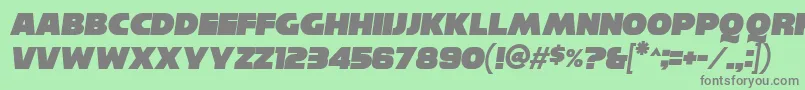 フォントReisenbergItalic – 緑の背景に灰色の文字