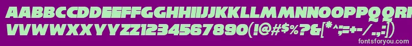 ReisenbergItalic Font – Green Fonts on Purple Background