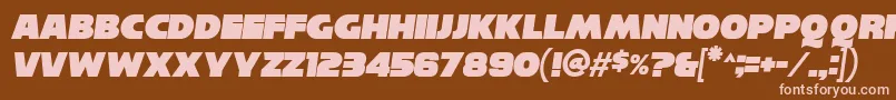フォントReisenbergItalic – 茶色の背景にピンクのフォント