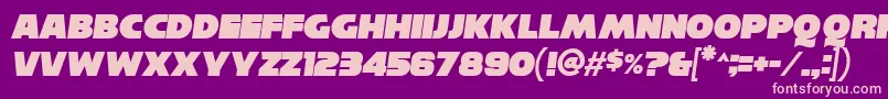 ReisenbergItalic Font – Pink Fonts on Purple Background