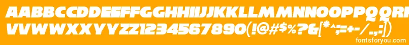 ReisenbergItalic-Schriftart – Weiße Schriften auf orangefarbenem Hintergrund