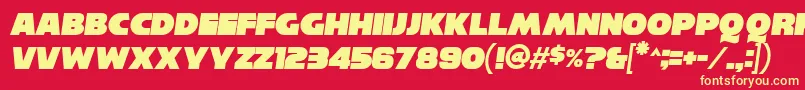 ReisenbergItalic Font – Yellow Fonts on Red Background