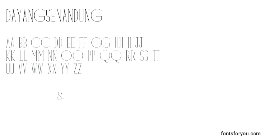 Czcionka Dayangsenandung – alfabet, cyfry, specjalne znaki