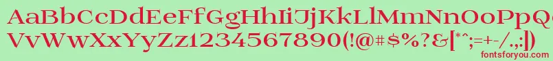 Prida01black Font – Red Fonts on Green Background