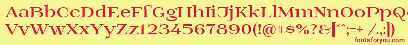 Prida01black Font – Red Fonts on Yellow Background