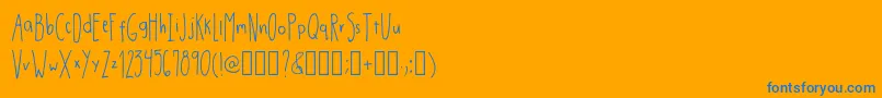 DrmhandwrittenthinRegular Font – Blue Fonts on Orange Background