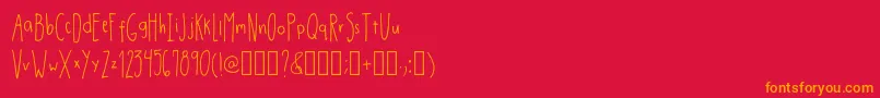 DrmhandwrittenthinRegular Font – Orange Fonts on Red Background