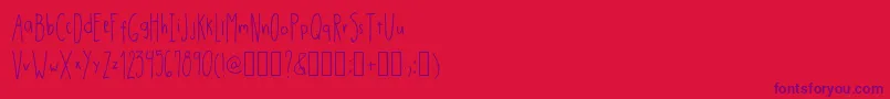 DrmhandwrittenthinRegular Font – Purple Fonts on Red Background