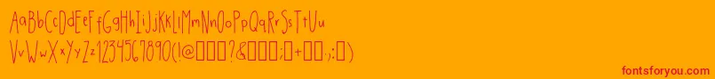 DrmhandwrittenthinRegular Font – Red Fonts on Orange Background