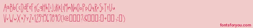 DrmhandwrittenthinRegular Font – Red Fonts on Pink Background