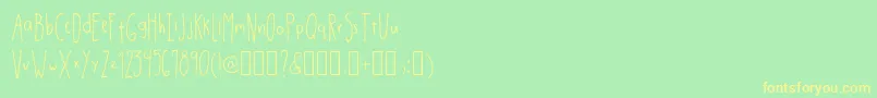 DrmhandwrittenthinRegular Font – Yellow Fonts on Green Background