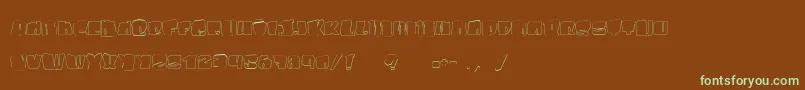 KosmoCatLight-fontti – vihreät fontit ruskealla taustalla