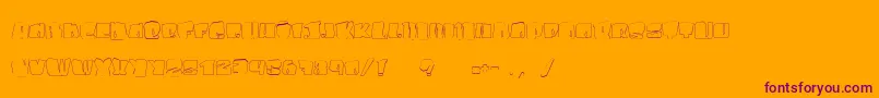 KosmoCatLight-Schriftart – Violette Schriften auf orangefarbenem Hintergrund