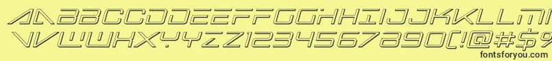 Bansheepilot3Dital Font – Black Fonts on Yellow Background