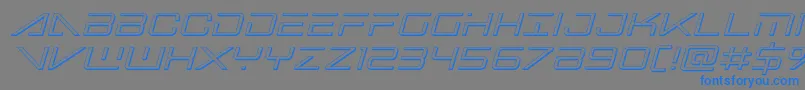Bansheepilot3Dital-Schriftart – Blaue Schriften auf grauem Hintergrund