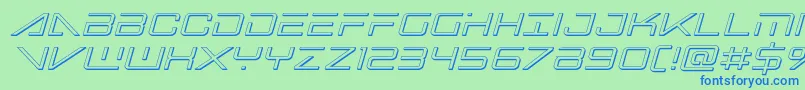 Bansheepilot3Dital Font – Blue Fonts on Green Background