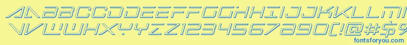 Bansheepilot3Dital Font – Blue Fonts on Yellow Background