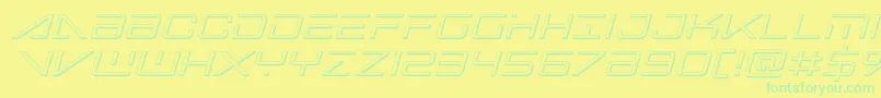 Bansheepilot3Dital Font – Green Fonts on Yellow Background