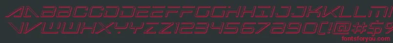Fonte Bansheepilot3Dital – fontes vermelhas em um fundo preto