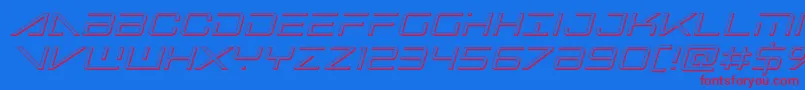Bansheepilot3Dital Font – Red Fonts on Blue Background