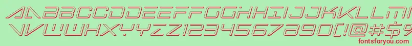 Fonte Bansheepilot3Dital – fontes vermelhas em um fundo verde