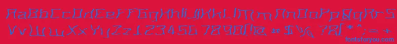 MartiansSpacewarpedMyDad Font – Blue Fonts on Red Background