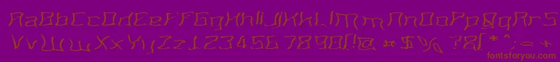 MartiansSpacewarpedMyDad-Schriftart – Braune Schriften auf violettem Hintergrund