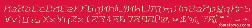 フォントMartiansSpacewarpedMyDad – 赤い背景に緑の文字