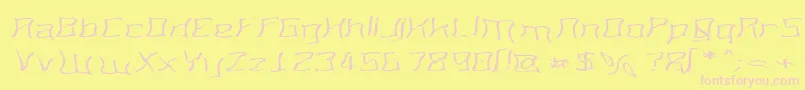 MartiansSpacewarpedMyDad Font – Pink Fonts on Yellow Background