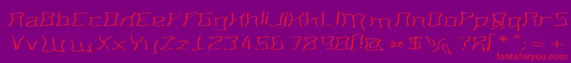 MartiansSpacewarpedMyDad-Schriftart – Rote Schriften auf violettem Hintergrund