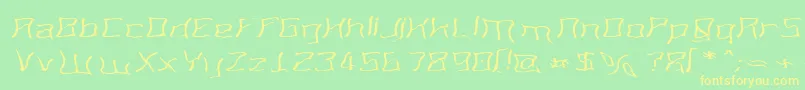 MartiansSpacewarpedMyDad Font – Yellow Fonts on Green Background