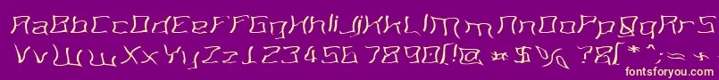 MartiansSpacewarpedMyDad Font – Yellow Fonts on Purple Background