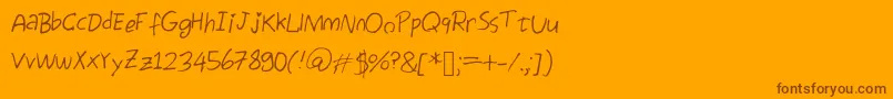 Egg Font – Brown Fonts on Orange Background