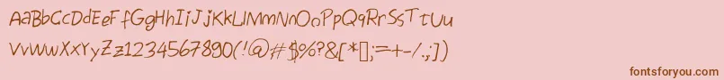 Egg Font – Brown Fonts on Pink Background