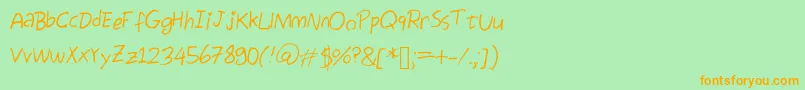 Egg Font – Orange Fonts on Green Background
