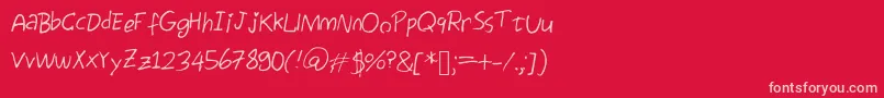Egg Font – Pink Fonts on Red Background