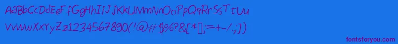 Egg Font – Purple Fonts on Blue Background