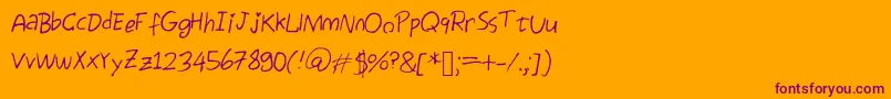 Egg Font – Purple Fonts on Orange Background
