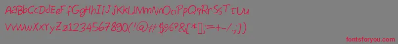 Egg-Schriftart – Rote Schriften auf grauem Hintergrund