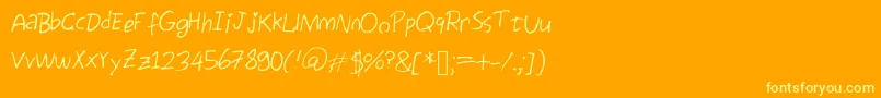 Egg Font – Yellow Fonts on Orange Background