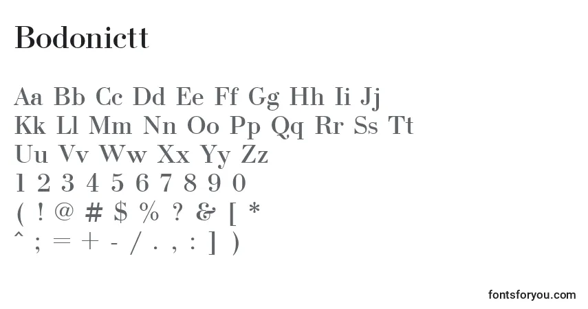 Шрифт Bodonictt – алфавит, цифры, специальные символы