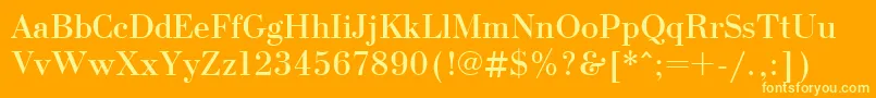 フォントBodonictt – オレンジの背景に黄色の文字