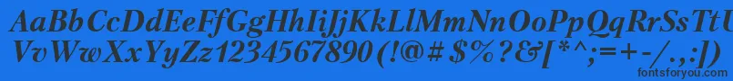 Ptr74C Font – Black Fonts on Blue Background